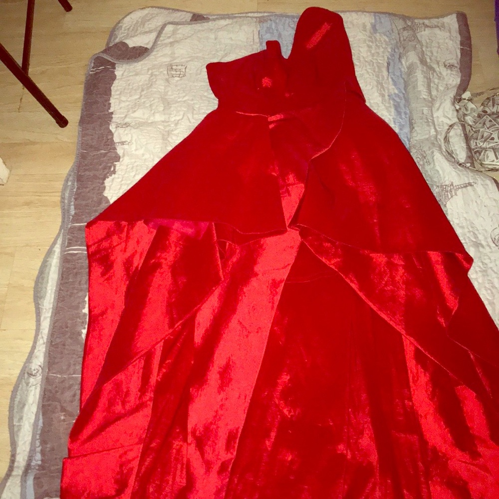 Red Strapless dress
